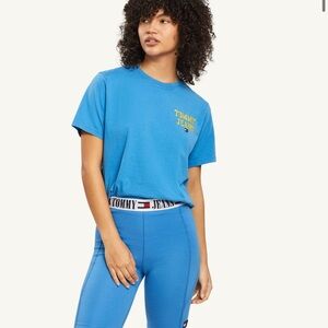 Tommy Jeans Women's Chest Logo Tee - Electric Aqua